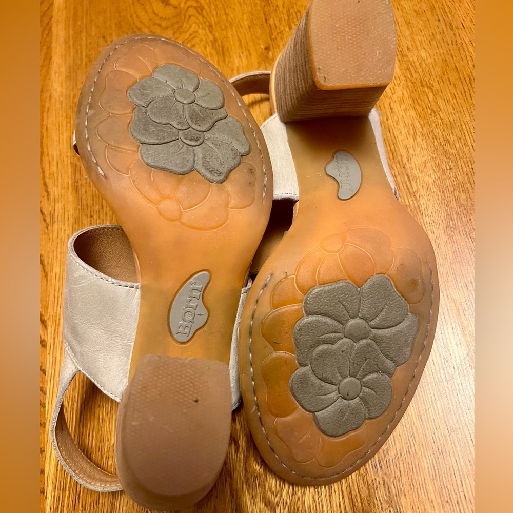 Born Light Grey Heeled Sandals, Size 8 - Picture 7 of 7